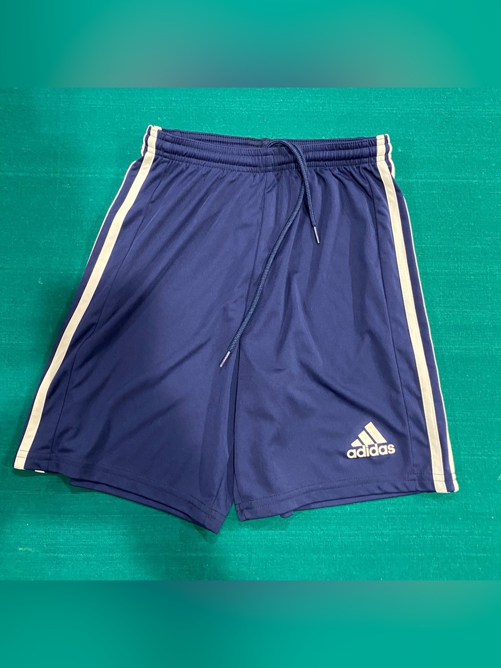 adidas Navy Athletic Shorts with White Side Stripes Unisex Men’s Size XS